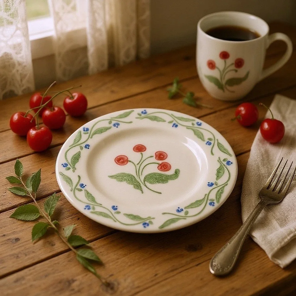 Pfaltzgraff Heirloom Dessert Plates Set of 4 CherryFloral 8